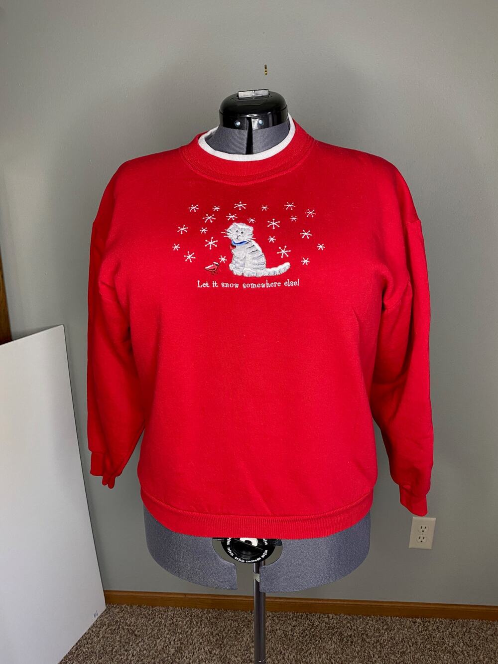let it snow somewhere else! cat sweatshirt vintage